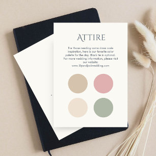 Carte D'accompagnement Code de tenue de mariage à points de couleur paste