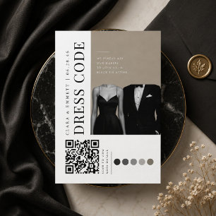 Carte D'accompagnement Code de tenue de mariage éditorial QR