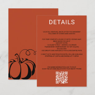 Carte D'accompagnement Code et détails du QR de l'épice citrouille