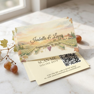 Carte D'accompagnement Code QR aquarelle du vignoble de Napa Valley