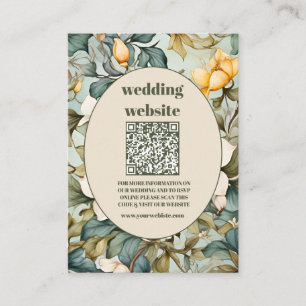 Carte D'accompagnement Code QR Aquarelle Lily Blanc Mariage Art Nouveau