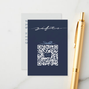 Carte D'accompagnement Code QR de boîte-cadeau et ruban Liste de mariag