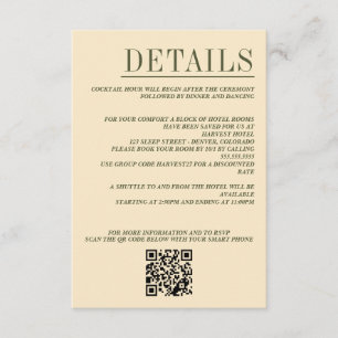 Carte D'accompagnement Code QR de Canyon Couple hors route et détails