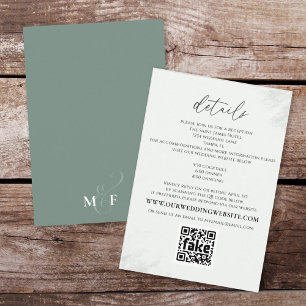 Carte D'accompagnement Code QR de détails d'élégante verdure d'eucalyptus