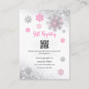 Carte D'accompagnement Code QR de la liste de cadeaux de Baby Shower Floc