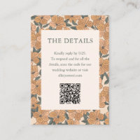 Code QR de mariage floral jaune boho moderne autom