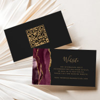 Code QR de mariage sombre en agate dorée de Bourgo