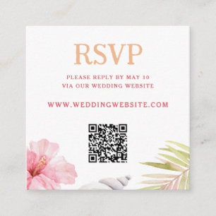 Carte D'accompagnement Code QR de mariage tropical de destination