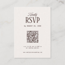 Code QR de réponse au mariage ivoire et marron