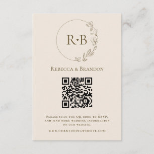 Carte D'accompagnement Code QR de réponse minimaliste personnalisé avec m