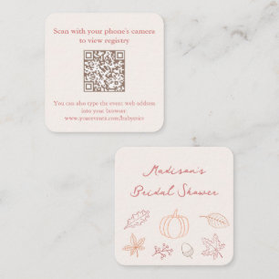 Carte D'accompagnement Code QR de réponse pour la soirée de mariage Peach