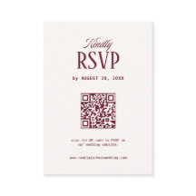 Code QR de réponse pour mariage ivoire et burgundy