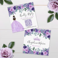 Code QR de réponse pour Quinceanera aux fleurs vio
