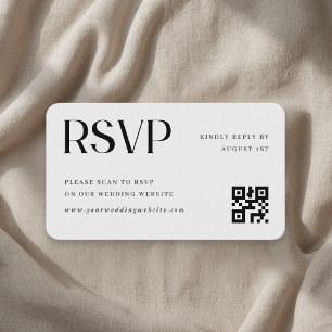 Carte D'accompagnement Code QR de réponse pour un mariage minimaliste