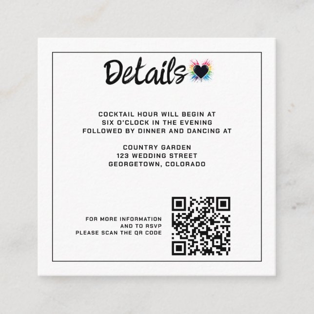 Carte D'accompagnement Code QR de rupture arc-en-ciel (Devant)