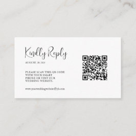 Carte D'accompagnement Code QR de script simple Mariage RSVP