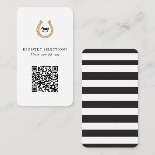 Carte D'accompagnement Code QR Derby Baby shower Registre ou informations