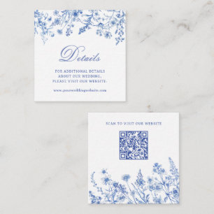 Carte D'accompagnement Code QR des détails de mariage aux fleurs sauvages