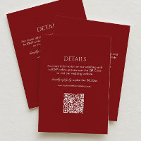 Code QR des détails de mariage moderne rouge profo