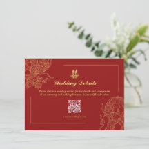Code QR des détails du mariage chinois Dragon Phén