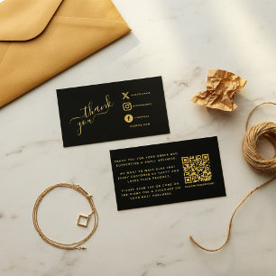 Carte D'accompagnement Code QR des icônes sociales remise de remerciement