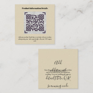 Carte D'accompagnement Code QR Détails de la garantie d'emballage du prod