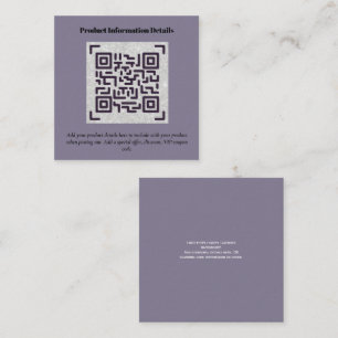 Carte D'accompagnement Code QR Détails de la garantie d'emballage du prod