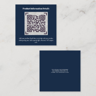 Carte D'accompagnement Code QR Détails de la garantie d'emballage du prod