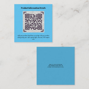 Carte D'accompagnement Code QR Détails de la garantie d'emballage du prod
