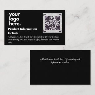 Carte D'accompagnement Code QR Détails de la garantie d'emballage du prod