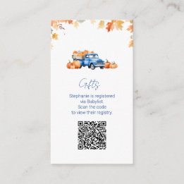 Carte D'accompagnement Code QR du registre de cadeaux Camion bleu petite