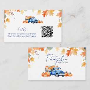 Carte D'accompagnement Code QR du registre de cadeaux Camion bleu petite