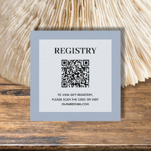 Carte D'accompagnement Code QR du registre de mariage bleu poussiéreux