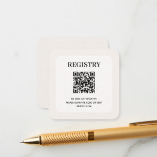 Carte D'accompagnement Code QR du registre de mariage chic