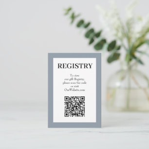 Carte D'accompagnement Code QR du registre de mariage Chic Dusty Blue