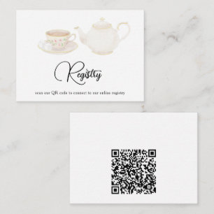 Carte D'accompagnement Code QR du registre de mariage de la théière