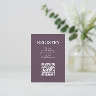 Carte D'accompagnement Code QR du registre de mariage poussiéreux chic vi