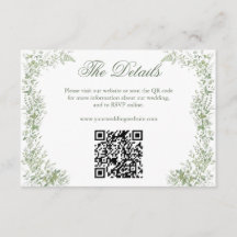 Code QR du site Web de mariage botanique vert saug