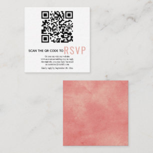 Carte D'accompagnement Code QR en ligne RSVP coral rose mariage Enceinte