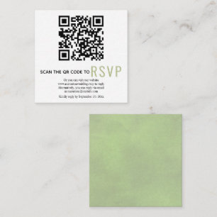 Carte D'accompagnement Code QR en ligne RSVP sauge vert mariage boîtier C