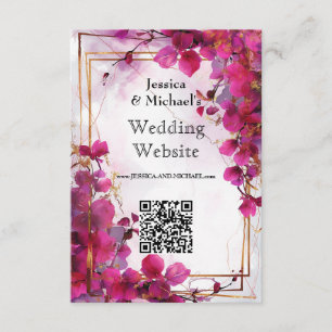 Carte D'accompagnement Code QR Fuchsia Enchantement : Aquarelle