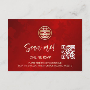 Carte D'accompagnement Code QR Mariage chinois RSVP en ligne