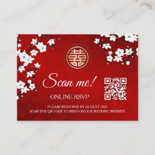 Carte D'accompagnement Code QR Mariage chinois RSVP en ligne
