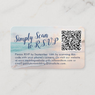 Carte D'accompagnement Code QR Mariage RSVP Beach Destination
