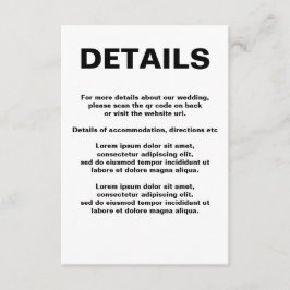 Carte D'accompagnement Code QR Mariage simple