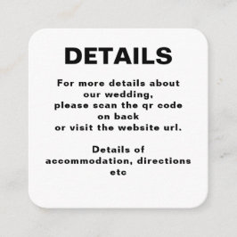 Carte D'accompagnement Code QR Mariage simple