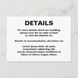 Carte D'accompagnement Code QR Mariage simple