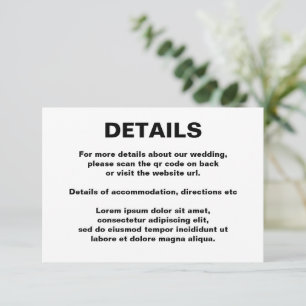 Carte D'accompagnement Code QR Mariage simple