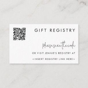 Carte D'accompagnement Code QR minimaliste de registre noir et blanc tend