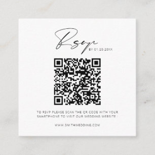 Carte D'accompagnement Code QR minimaliste Mariage moderne RSVP